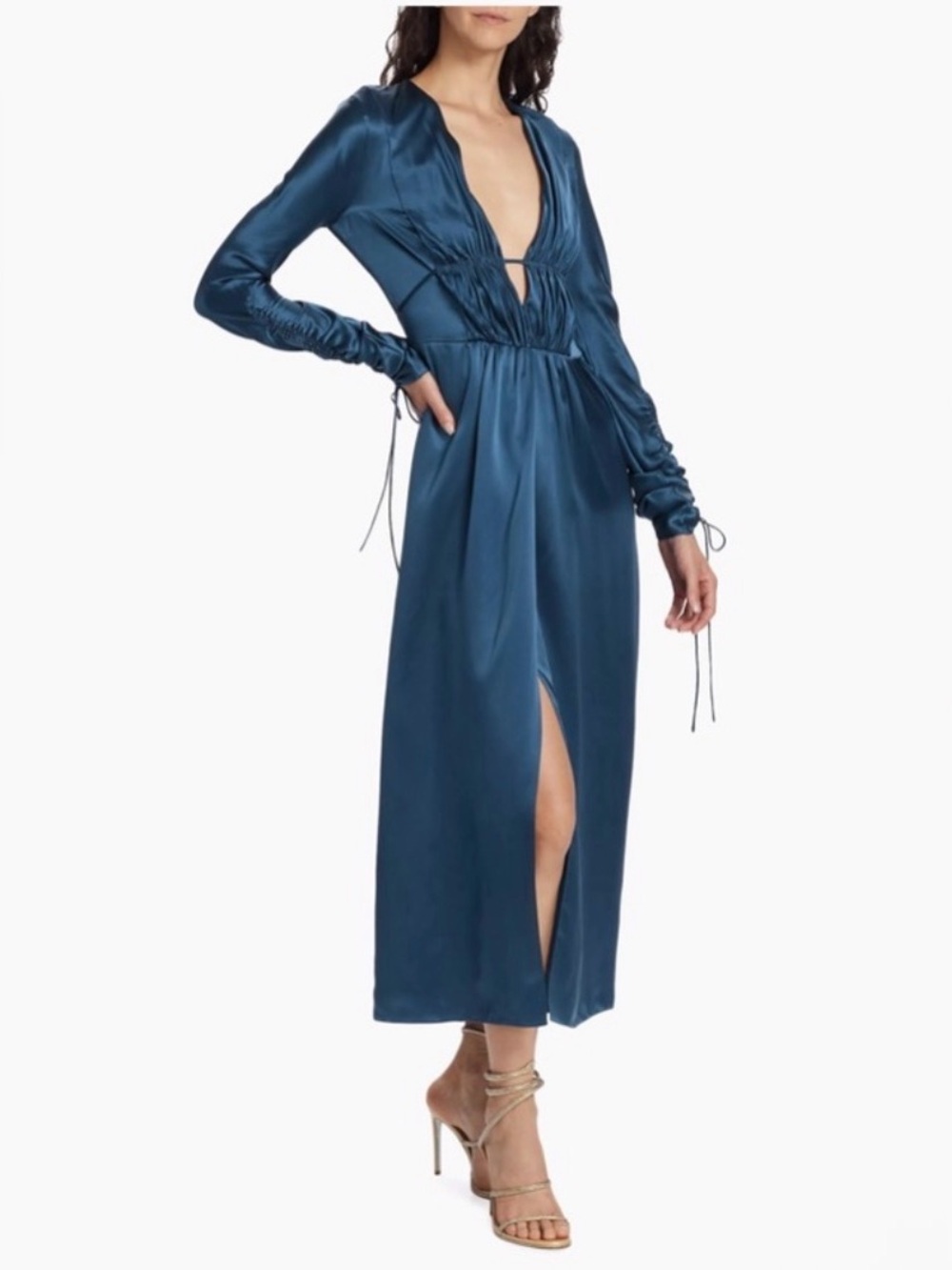 Alejandra Alonso Rojas Silk Satin Midi Dress